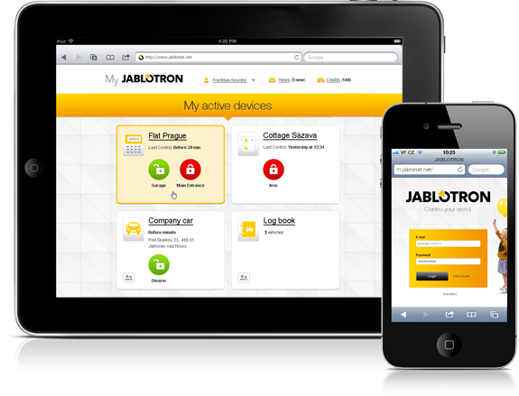 Jablotron - aplikace na mobil
